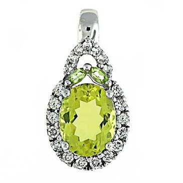 Prima 14k White Gemstone Pendant