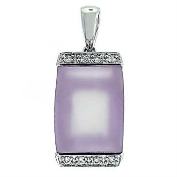 Prima 14k White Gemstone Pendant