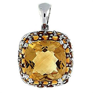 Prima 14k White Gemstone Pendant