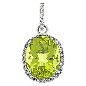 Prima 14k White Gemstone Pendant