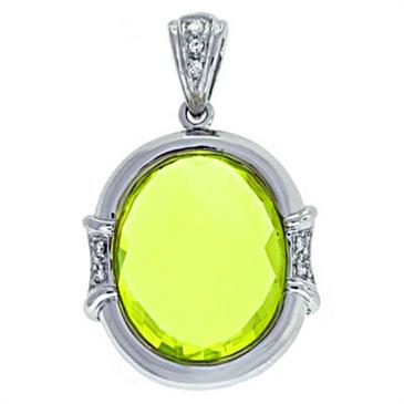 Prima 14k White Gemstone Pendant