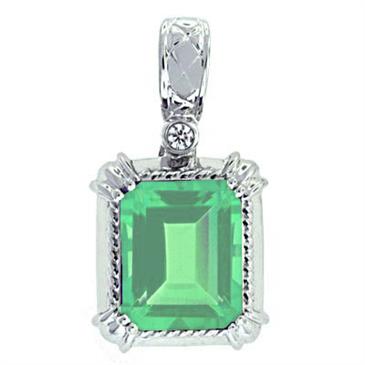 Prima 14k White Gemstone Pendant