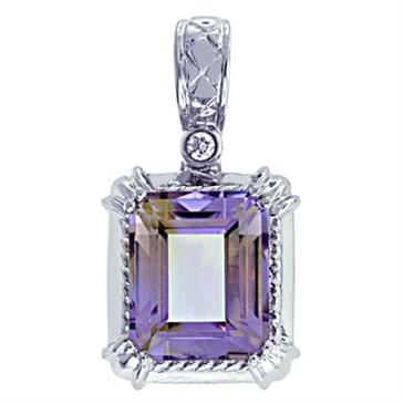 Prima 14k White Gemstone Pendant