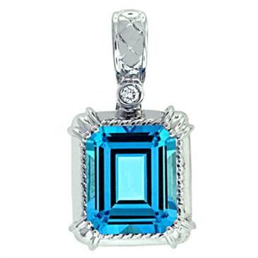 Prima 14k White Gemstone Pendant