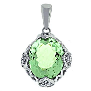 Prima 14k White Gemstone Pendant