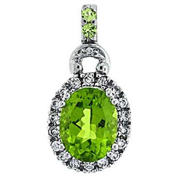 Prima 14k White Gemstone Pendant