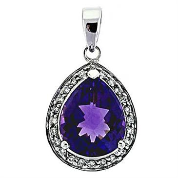 Prima 14k White Gemstone Pendant