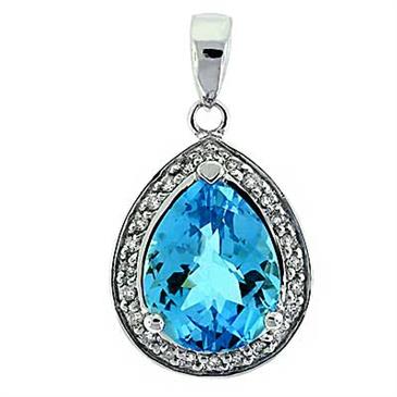 Prima 14k White Gemstone Pendant