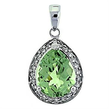 Prima 14k White Gemstone Pendant