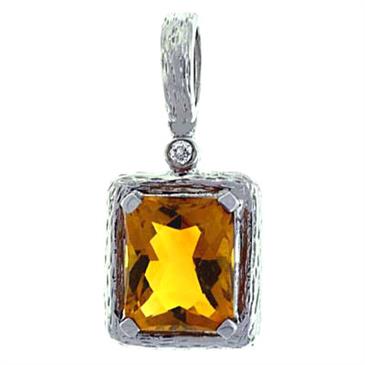 Prima 14k White Gemstone Pendant