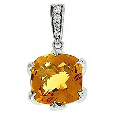 Prima 14k White Gemstone Pendant