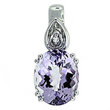 Prima 14k White  Gemstone Pendant