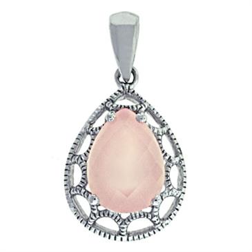 Prima 14k White  Gemstone Pendant