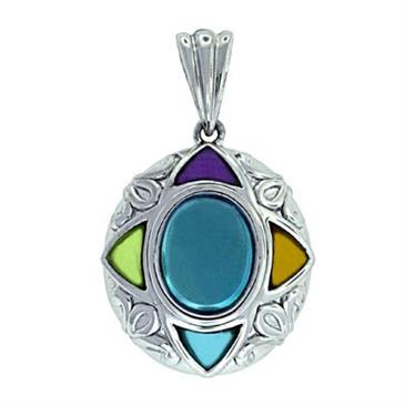 Prima 14k White Gemstone Pendant