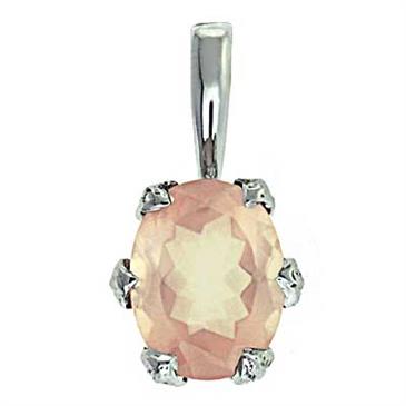 Prima 14k White Gemstone Pendant