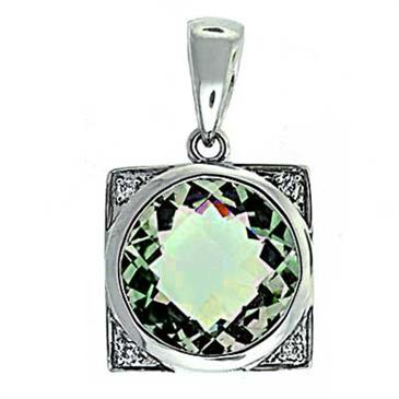 Prima 14k White Gemstone Pendant