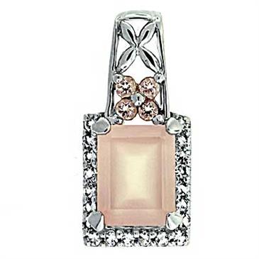 Prima 14k White  Gemstone Pendant