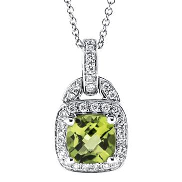 Prima 14k White  Gemstone Pendant