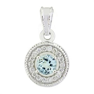 Prima 14k White Gemstone Pendant