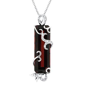 Prima 14k White Gold  Gemstone  Pendant