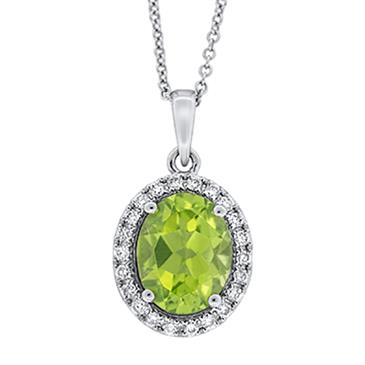 Prima 14k White Gold Gemstone Pendant