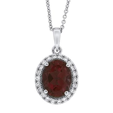 Prima 14k White Gold Gemstone Pendant