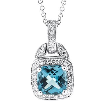 Prima 14k White Gold Gemstone Pendant