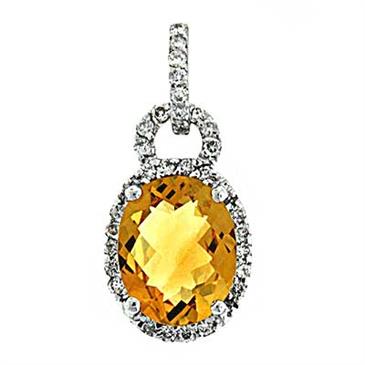 Prima 14k White Gold Gemstone Pendant