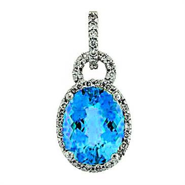 Prima 14k White Gold Gemstone Pendant