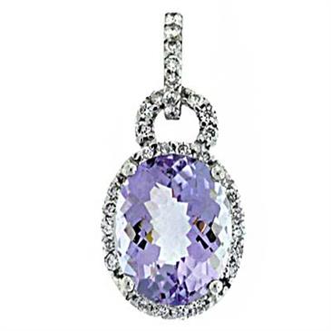 Prima 14k White Gold Gemstone Pendant