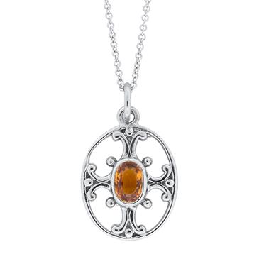 Prima 14k White Gold Gemstone Pendant