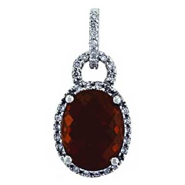 Prima 14k White Gold Gemstone Pendant