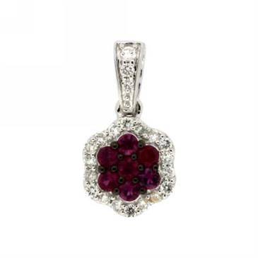 Prima 14k White Gold  Gemstone Pendant