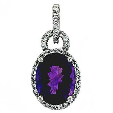 Prima 14k White Gold  Gemstone Pendant