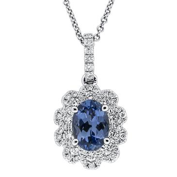 Prima 14k White Gold Gemstone Pendant