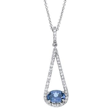 Prima 14k White Gold Gemstone Pendant