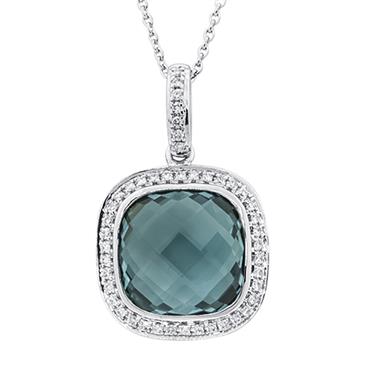 Prima 14k White Gold Gemstone Pendant