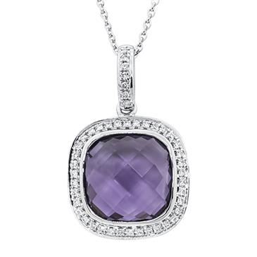 Prima 14k White Gold Gemstone Pendant