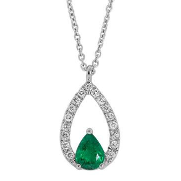 Prima 14k White Gold Gemstone Pendant