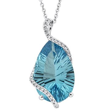 Prima 14k White Gold Gemstone Pendant