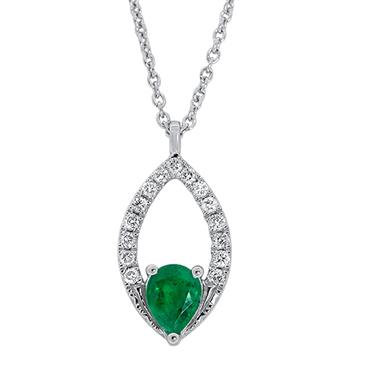 Prima 14k White Gold Gemstone Pendant