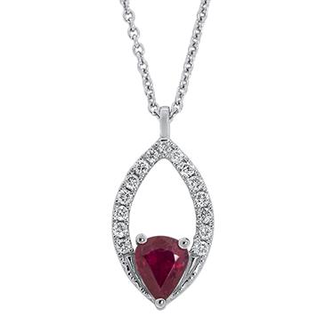 Prima 14k White Gold Gemstone Pendant