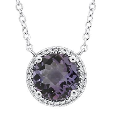 Prima 14k White Gold  Gemstone Pendant