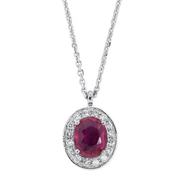 Prima 14k White Gold  Gemstone Pendant