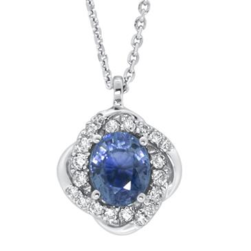 Prima 14k White Gold  Gemstone Pendant