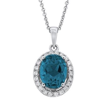 Prima 14k White Gold  Gemstone  Pendant