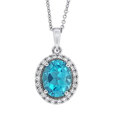 Prima 14k White Gold  Gemstone  Pendant