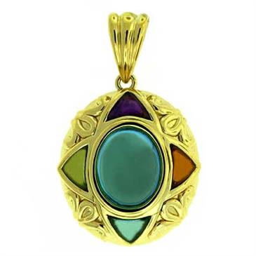 Prima 14k Yellow Gemstone Pendant