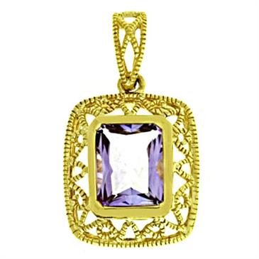 Prima 14k Yellow Gemstone Pendant