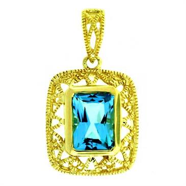 Prima 14k Yellow Gemstone Pendant